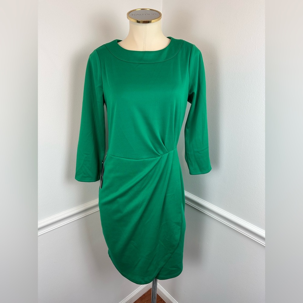 THE LIMITED Green Long Sleeve Side Ruching Business Career Dress NWT | Size 4